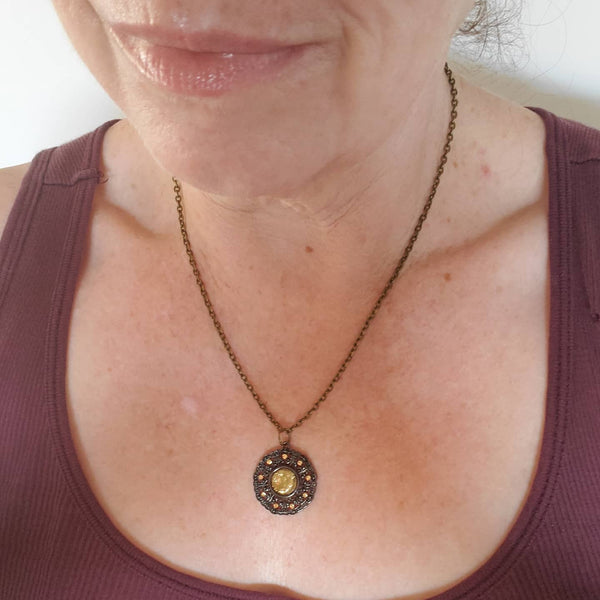 Bronze Medallion Necklace