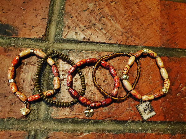 Wooden Bead Bracelet Set