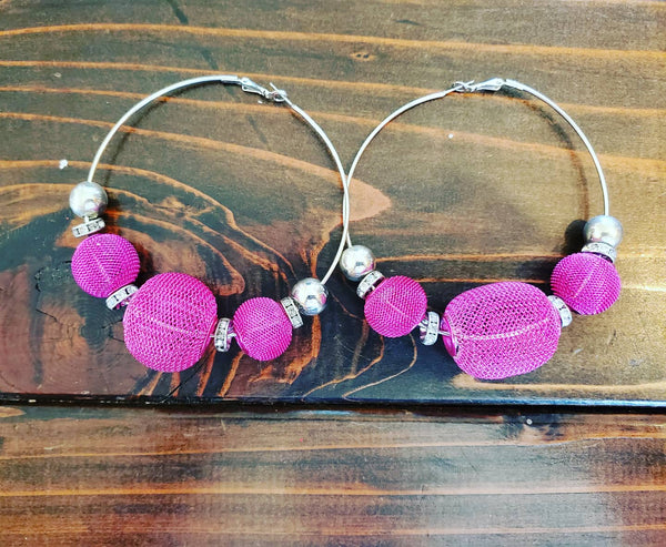 Pink Bauble Earrings