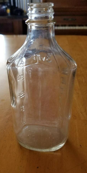 Vintage Clear Glass Apothecary Bottle with measurement markings