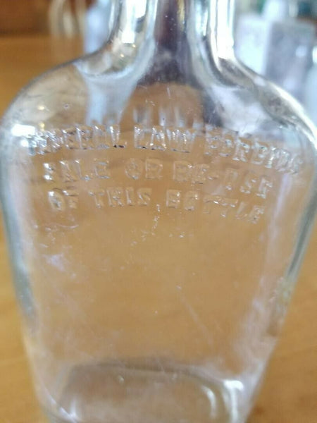 Vintage One Half Pint Clear Glass Bottle