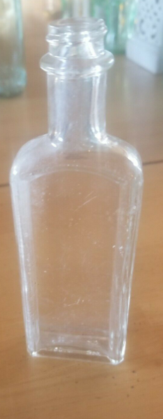 Small Vintage Clear Glass Medicine Bottle