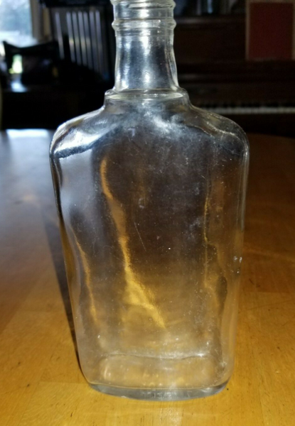 Vintage Clear Glass Apothecary Bottle with measurement markings