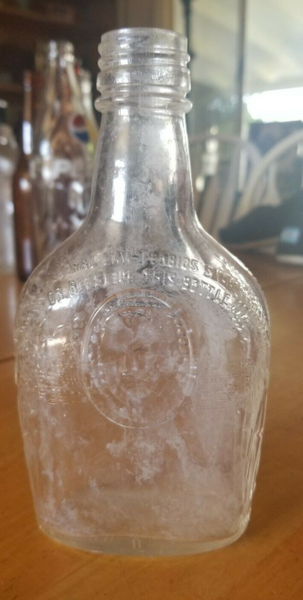 Antique clear Glass General George Washington Decanter Bottle