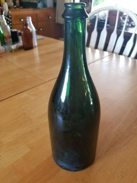 Vintage Dark Green Glass Wine Bottle