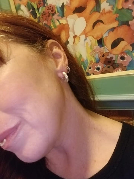 Sparkly Half Circle Earrings