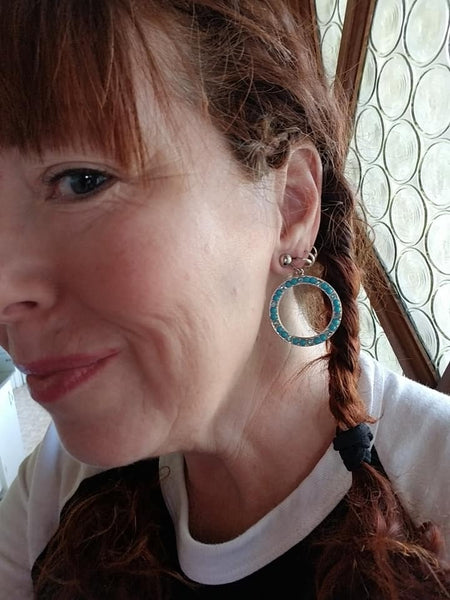 Turquoise Circle Earrings