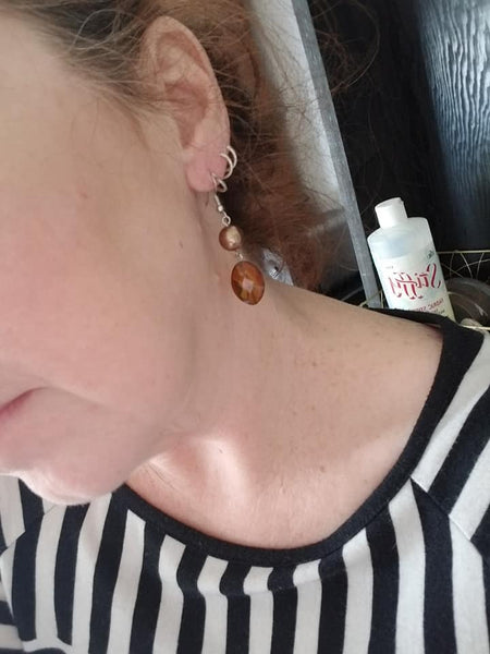 Amber Bead Earrings