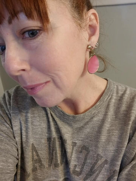 Pink Clip On Earrings