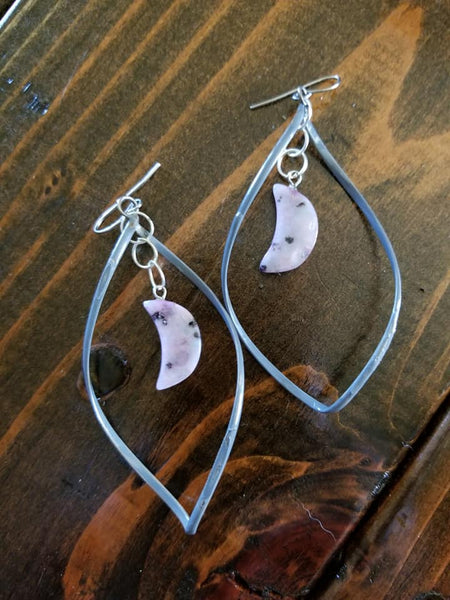 Purple Jasper Moon Earrings