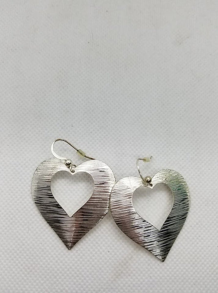 Etched Heart Earrings