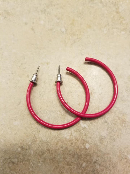 Pink Dipped Hoop Earrings