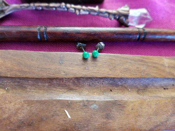 Small Green Earrings