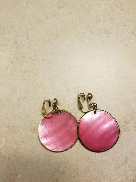 Pink Clip On Earrings