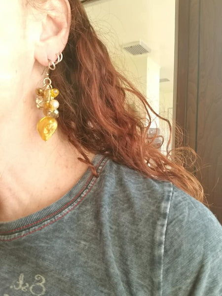 Dangly Yellow Earrings