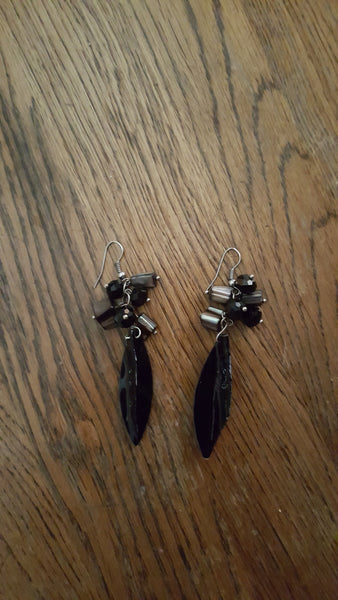 Antiqued Black Dangle Earrings