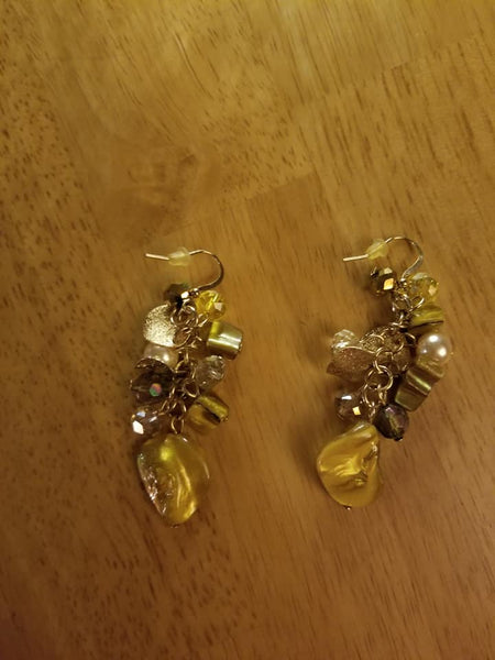 Dangly Yellow Earrings