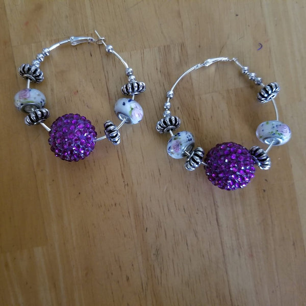 Purple Hoop Earrings