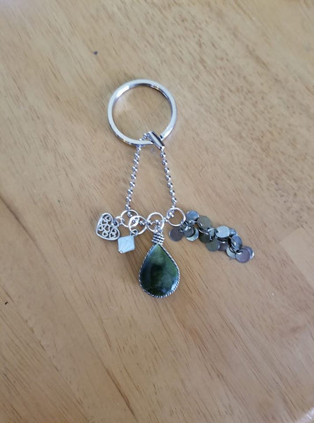 Green Jasper Keychain