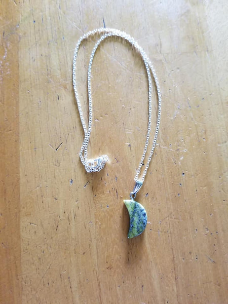 Green Jasper Moon Necklace